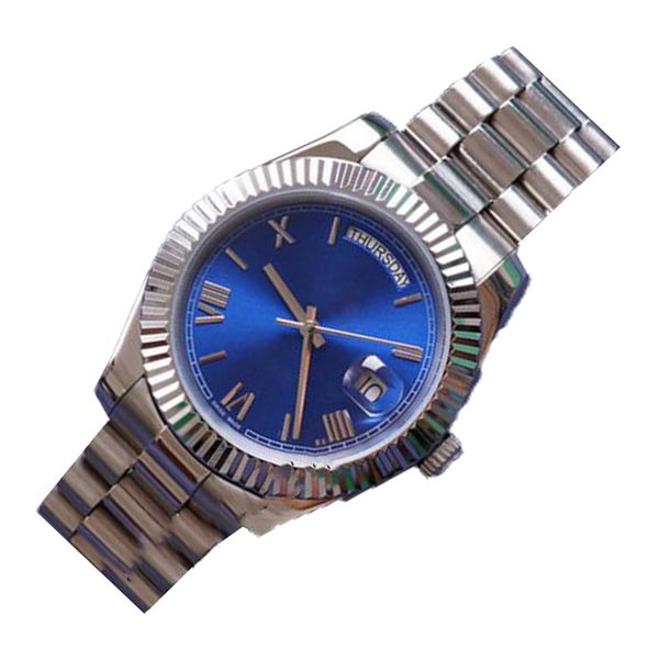 

watch women automatic machine double calendar men's mechanical watch sapphire 8205 movement 41mm 36mm waterproof swimming with box fash, Slivery;brown