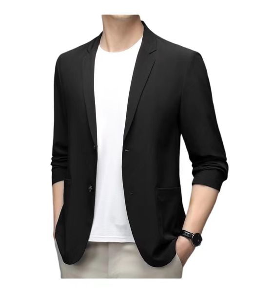 

summer men suits thin casual coat regular fit lightweight blazer jacket stylish two button suit blazers, White;black
