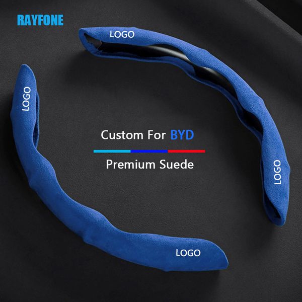 

custom logo car steering wheel cover suede for byd atto 3 song max yuan s7 qin 80 f3 e6 yuan plus f0 g3 i3 ea1 car accessories