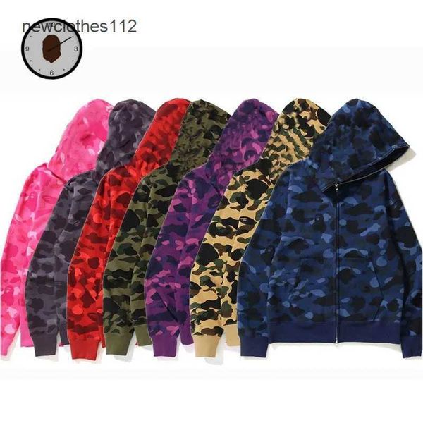 

shark full zip hoodie bape face jacket big abc bap felpa camo grid hoody men women zipper sudadera autumn winter jogger sportwear loose hood, Black