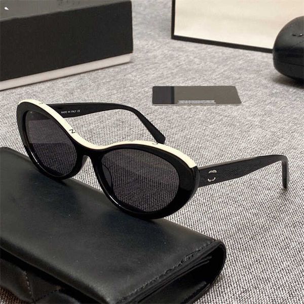

xiaoxiangjia ch5416ins same letter series elliptical sunglasses female, White;black
