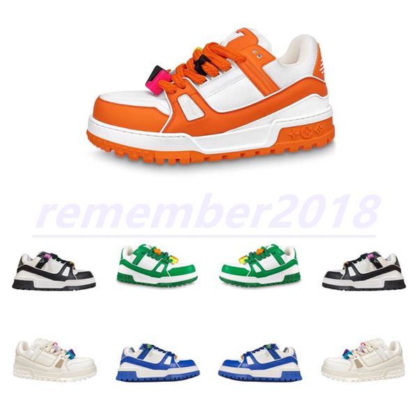 

designer casual shoes trainers maxi sneakers luxury trends for men and women lace up flats shoes white blue black orange green rubber diy su, White;red