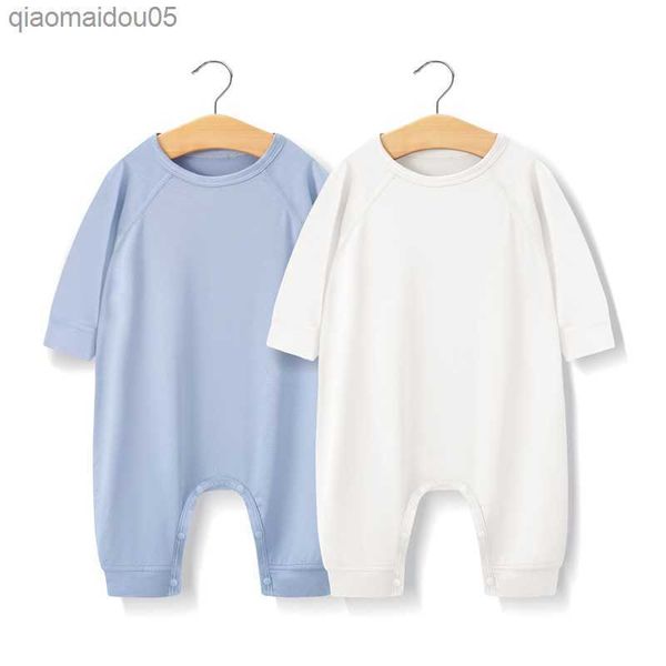 

baby girl clothes boy romper 100% cotton sleepsuit jumpsuit newbornlong sleeve clothes grow one pieces baby ff l230712, Blue