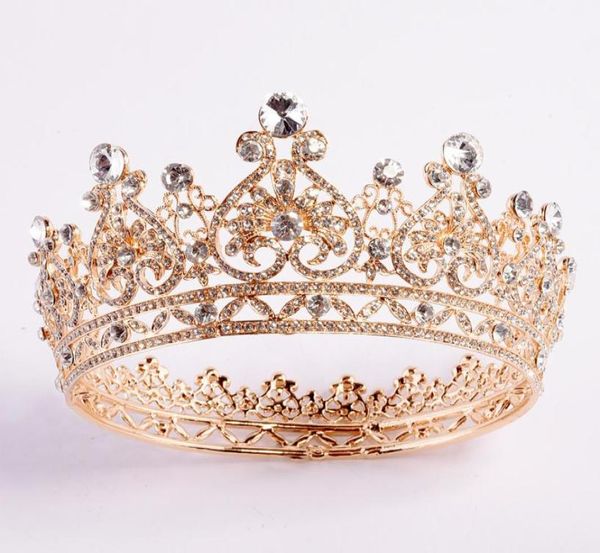 

luxury gold crystals wedding crowns silver rhinestone princess prom party queen bridal tiara quinceanera crown hair accessories ch2755345