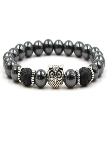 

black lava stone bead bracelets bracelet for women skull crown lion leopard head stretch men bracelet jewelry3438548