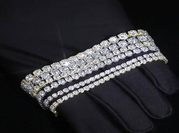

14k gold plated hiphop tide men039s women tennis bracelet zirconmicroencased 3mm 4mm 5mm bracelets 7ich 8inch length whos8088292, Golden;silver
