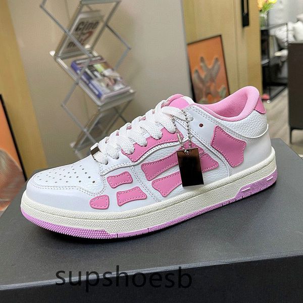 

designer skel low men women shoes bones hi leather sneakers luxury skeleton blue red black green gray pink couple casual man womens shoe ret