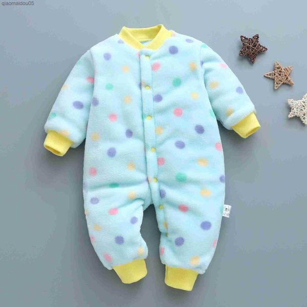 

baby rompers winter flannel sleepers boys sleepwear girls sleepsuits toddler one-pieces pajamas fleece kids warm roupa printed l230712, Blue