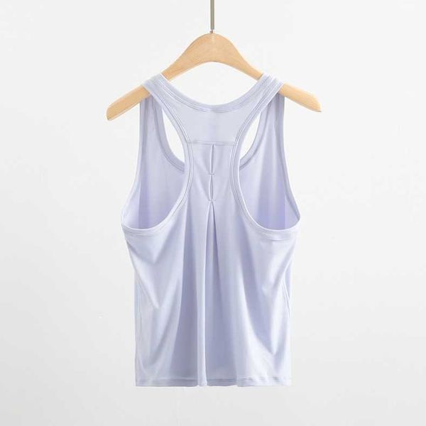 

yoga lulu bra wear vest women loose fit gym crop tank women sports sleeveless vest solid quick dry tank running exercise ftness lemon