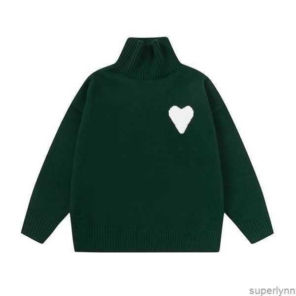 

woman fashion sweater designers high man collar amis turtleneck sweaters luxury brands cardigan knit o neck womens letter long sleeve clothe, White;black