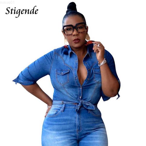 

women's jackets stigende women xxxl denim coat long sleeve turn down collar jeans jacket spring autumn casual patchwork pocket button b, Black;brown