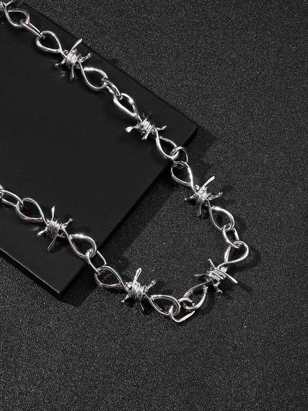 

men's accessories men knot decor chain necklace for daily decoration for a stylish look, Silver