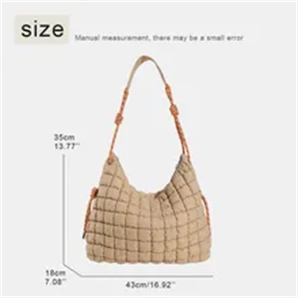 

casual hobos bags for women luxury designer handbags and purses 2023 new in nylon embroidered rhombus decoration large capacity a1, Black