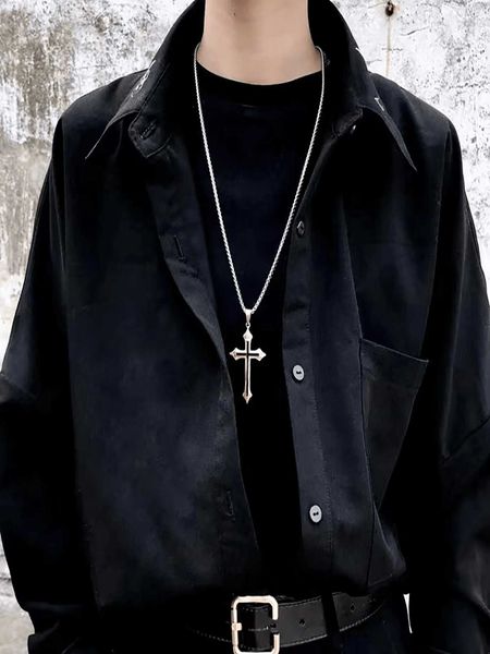

men's accessories 1pc stainless steel men's cross pendant necklace, Silver