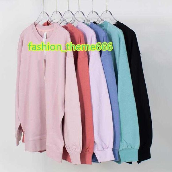 

women's tracksuits yoga hoodies perfect oversized autumn womens designers hoodys sweater sports round neck long sleeve casual loose swe, Gray