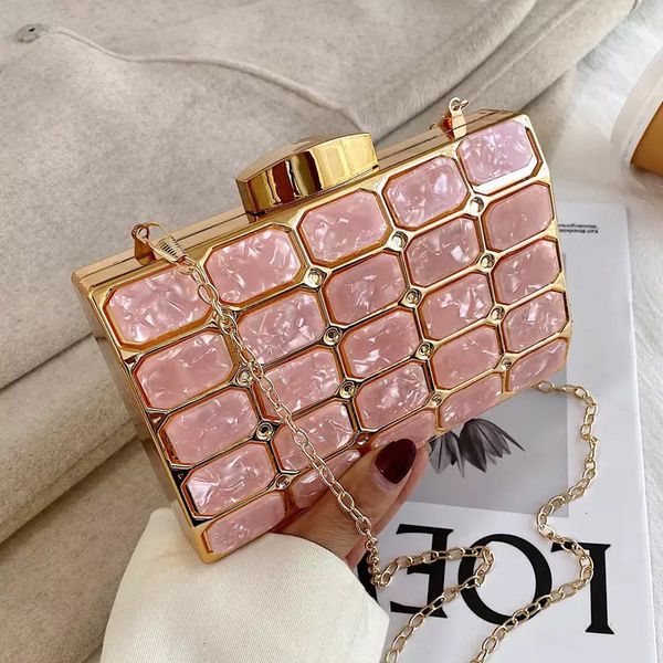 

evening bag s acrylic clutches bag bridal prom wedding party purse crossbody fashion small square chain shoulder bag b413 230724