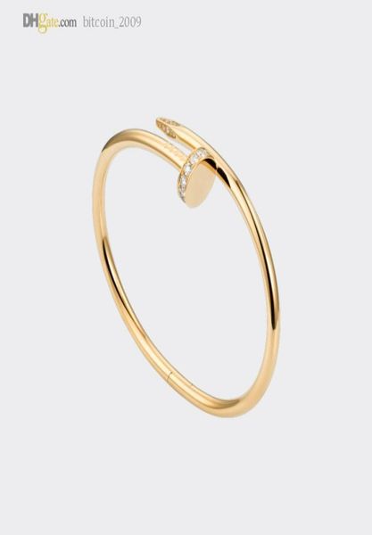 

designer bracelets nail bracelet mens bangle women carti gold bracelet diamond luxury jewelry titanium steel goldplated never fad1700773, Black