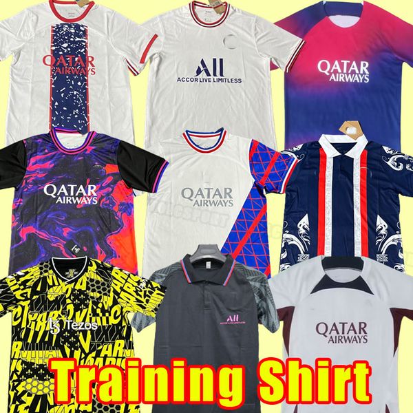 

23 24 soccer jerseys mbappe hakimi sergio ramos wijnaldum psgs football shirt 2023 2024 men uniform enfants maillot de foot polo training su, Black;yellow