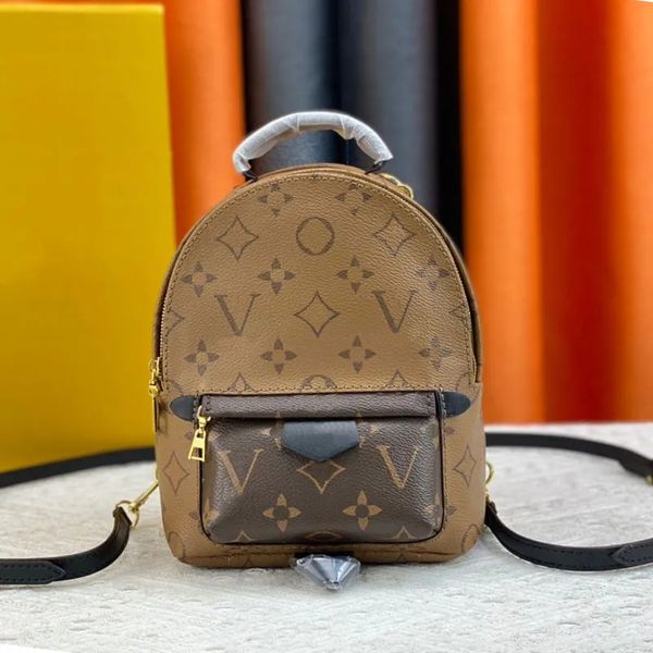 

classic old flower women backpack monograms designer genuine leather retro contrast mini book bag casual fashion print zipper large capacity
