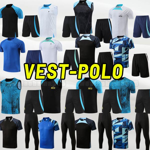 

j.correa lukaku soccer tracksuits 23 24 barella lautaro inters eriksen dzeko gosens milans uniforms asllani bellanova 2023 2024 men vest tra, Black