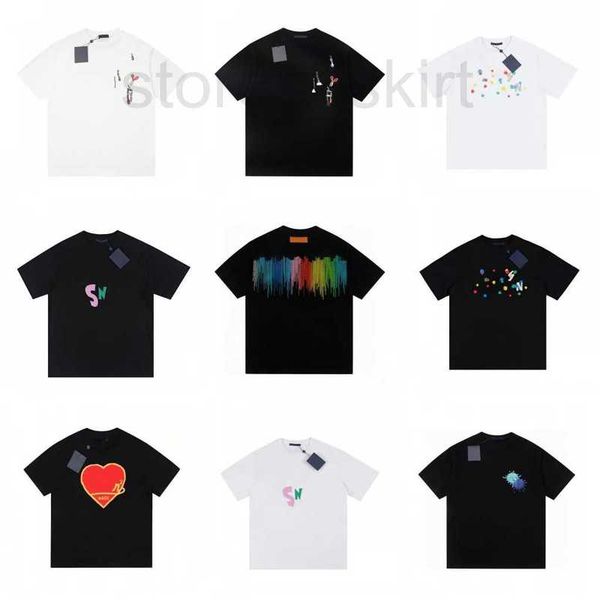 

men's t-shirts designer tide t shirts for men women luxury tees cotton loose classic t-shirt letters embroidery style summer apparel ov, White;black