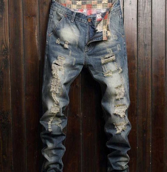 

men's 2021 mens jeans spring summer style ripped trend pants brand denim casual street wear mid-waist trousers l230724, Blue