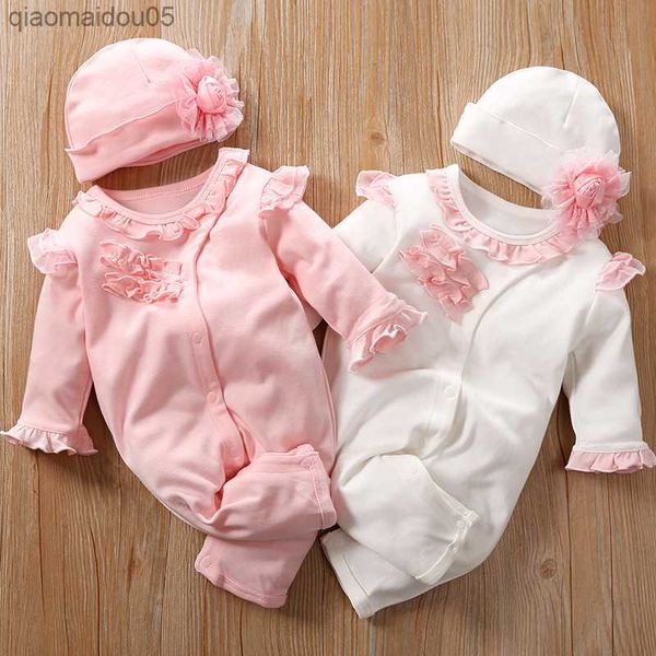 

floral newborn baby girl romper cotton new born infant toddler little girls come onesie jumpsuit clothes bebe pajama overall l230712, Blue