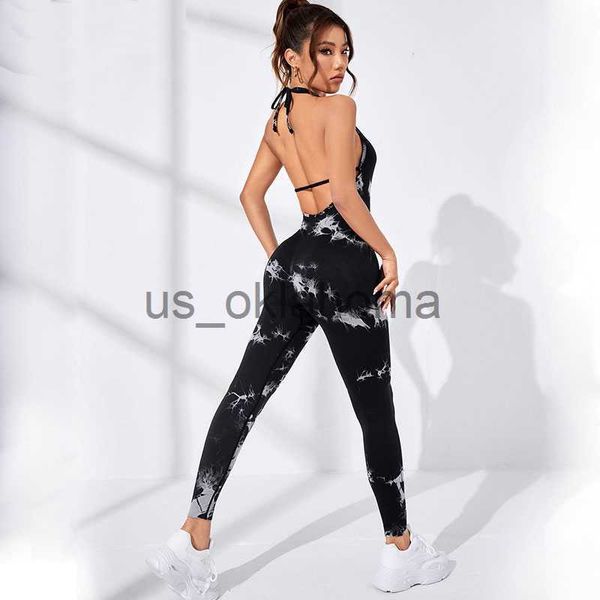 

yoga outfit women's tracksuits backless yoga set sleeveless sports jumpsuit one piece yoga set for fitness gym workout clothes active w
