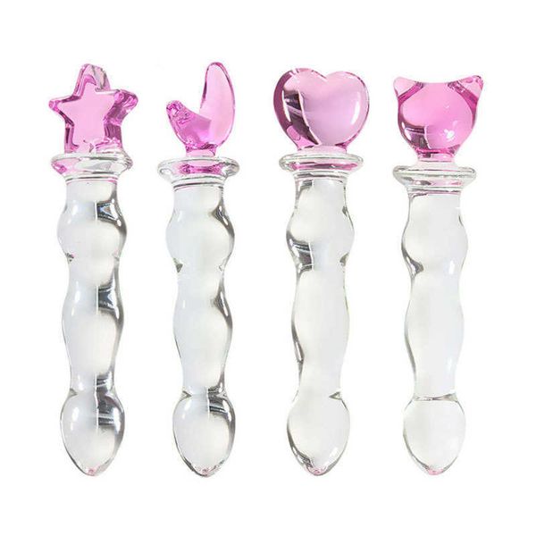 

women's crystal glass transparent self-defense comforter rod tool product