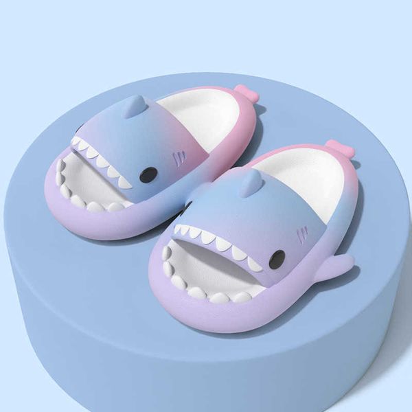 

summer shark slider women's gradient cartoon fashion sandals couple slider shoes beach bath non slip flip silp vjt8, Black