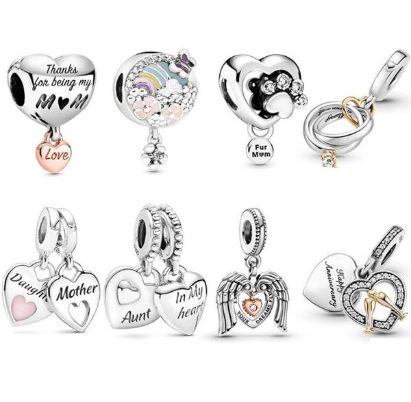 

925 sterling silver pendant mouse monster castle lion series charm bead fit bracelet necklace women jewelry gift1364913, Black