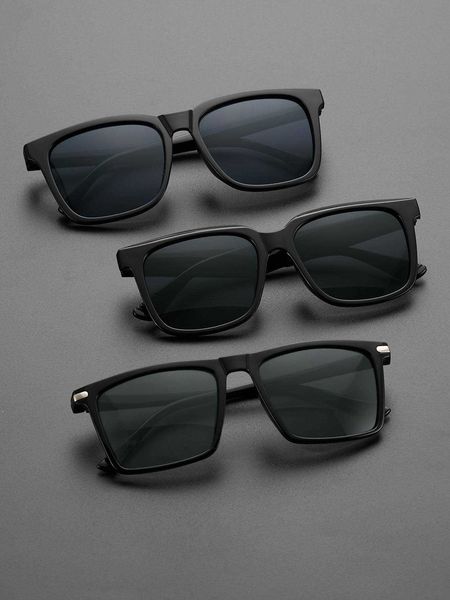 

men's accessories 3pairs men square frame fashion glasses, Crystal