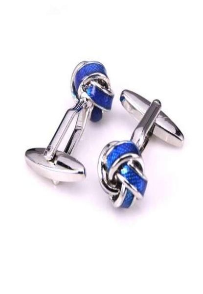 

hyx luxury shirt blue knot cufflink for mens brand cuff buttons cuff links abotoaduras jewelry3137309, Silver