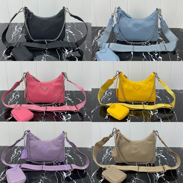 

designer bags nylon bag 2005 handbags cleo shoulder bag women crossbody wallet classic re-edition purse metal triangle small zipper tote bag