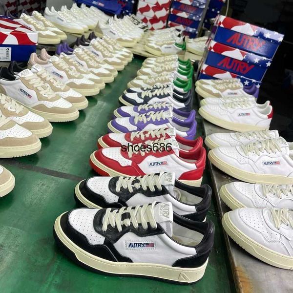 

autry little white shoes women's genuine leather 2023 new sports shoes women's vintage korean edition lace up korean plate shoes i, Black