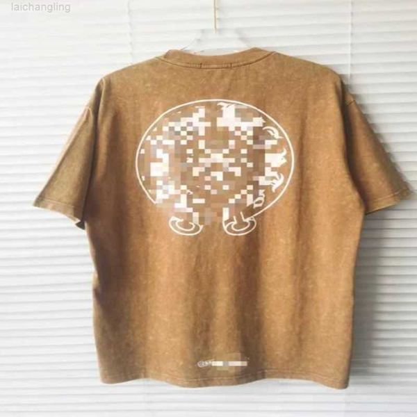 

men and women's shirt heart brand crew collar chrome short sleeve t-shirt casual horseshoe shape sanskrit cross p1nr, White;black