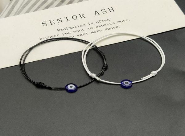 

2 pcs flat blue evil eye women men handmade lucky bracelet girl adjustable black red string bracelets femme fashion jewelry1785574, Golden;silver