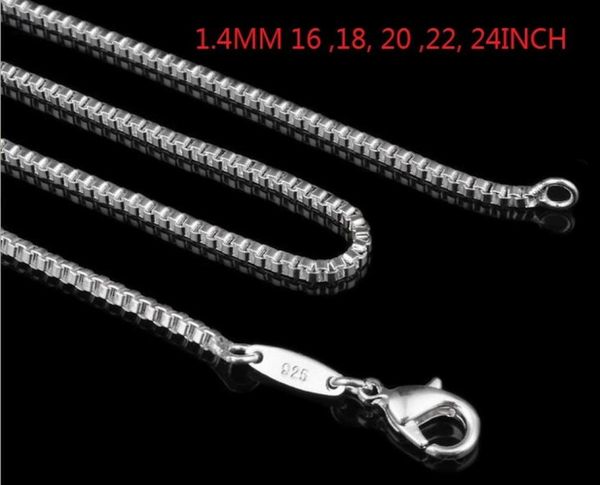 

14mm silver plate square link venetian necklace box chain 16 18 20 22 24 inch fashion jewelry k53905494306