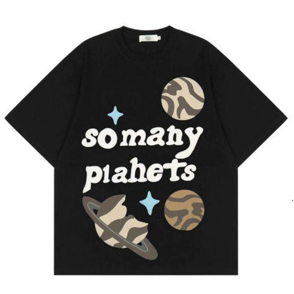 

women's tshirt casual tshirt planet letter printing female cotton summer korean version loose round neck cute trend couple short sleeve, White