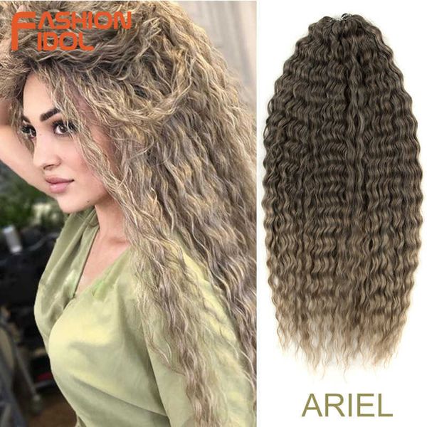 

synthetic wigs hair synthetic twist crochet curly 24 inch water wave braid ombre blonde brown deep braiding 230227, Black