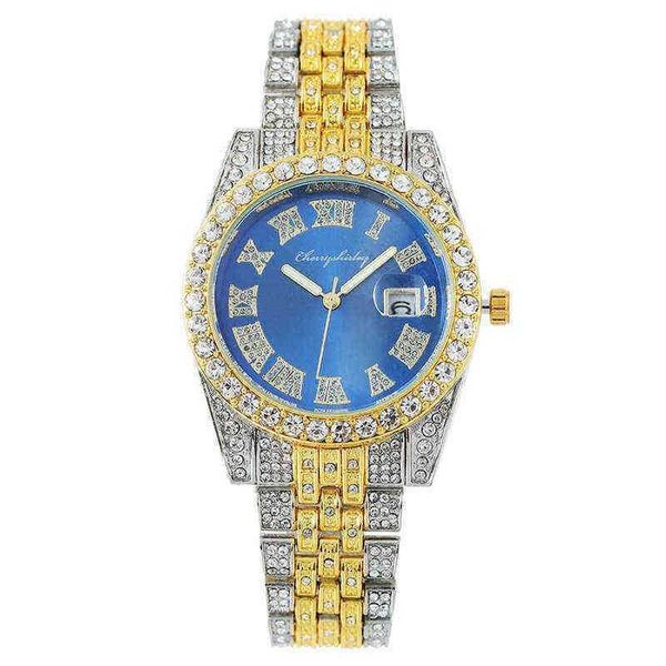 

women's watches new full diamond roman calendar fashion watch quartz 220722, Slivery;golden