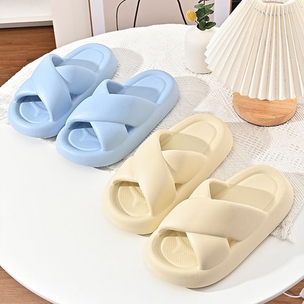 

sandals fashion cross slipper soft eva thick bottom women slippers indoor outdoor shoes female home beach flip flops summer 230724, Black