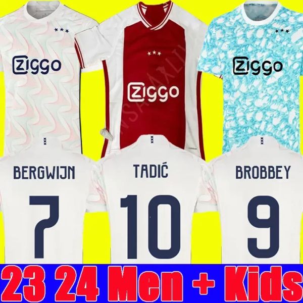 

23 24 soccer jersey bassey berghuis kit klaassen bergwijn 2023 2024 football shirts men kids uniform cruyff kudus, Black;yellow