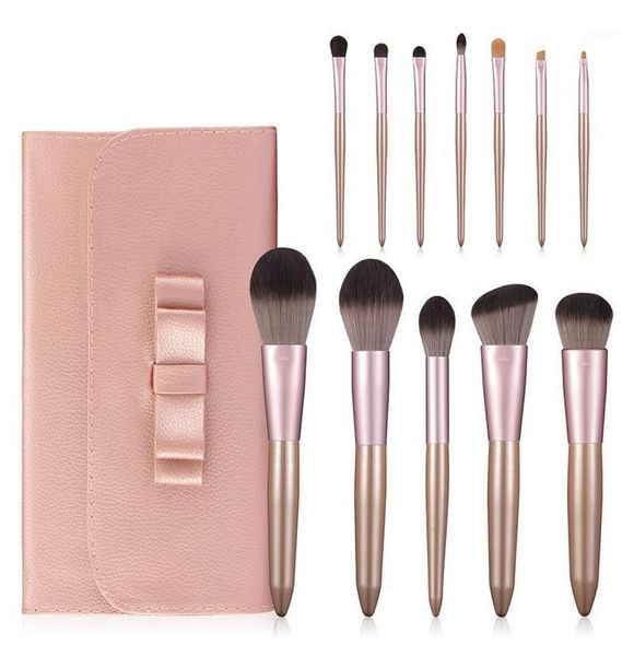 

arrival 12pcs makeup brushes set with luxury pink bag foundation contour eye powder cosmetic tools synthetic hair kit19761595