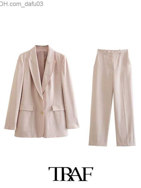 

women's two piece pants traf 2023 women's 2-piece trailblazer pants set ol ultra thin straight trailblazer+straight casual pants w, White