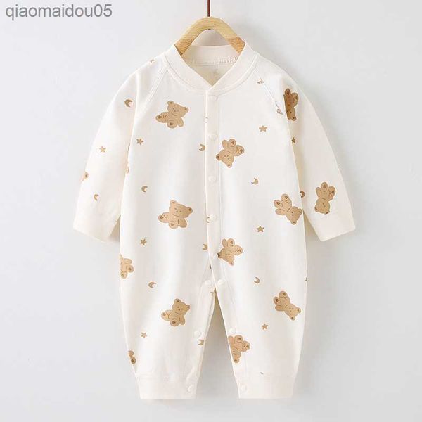 

newborn baby romper cotton solid color baby girl clothes set pajamas o-neck baby boy clothes full sleeve autumn l230712, Blue