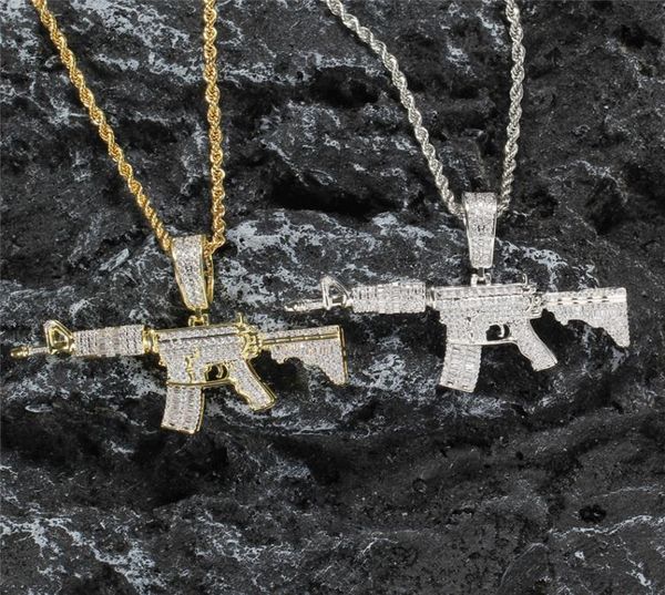 

shiny jewelers iced out hand gun hip hop pendant necklace gold silver plated mens bling jewelry7177086