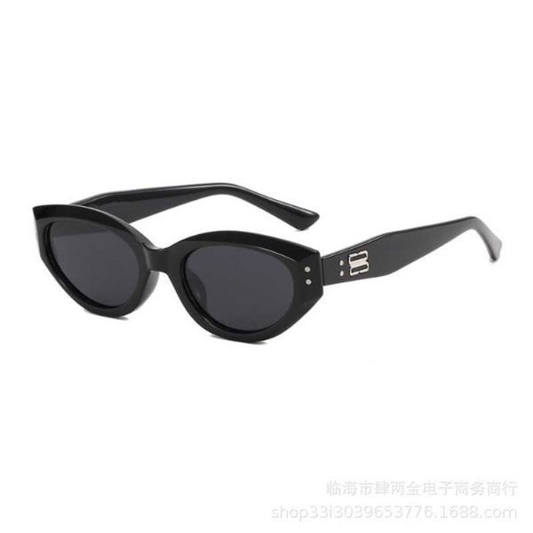 

star same gm olive green small frame cat's eye sunglasses advanced ins fashionable korean version personality sunglasses, White;black