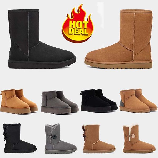 

designer boots luxury men women snow mini ankle short duck leather winter platform boots maroon gray black white women girls boots stivali b