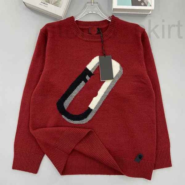 

women's knits & tees designer red knitted letter round neck long sleeve cashmere shirt for men women wear couple's new loose sweat, White